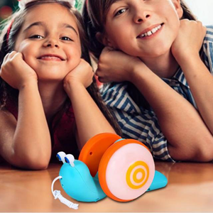 حلزون موزیکال طناب دار آبی pull - along snail toy -اسباب بازی